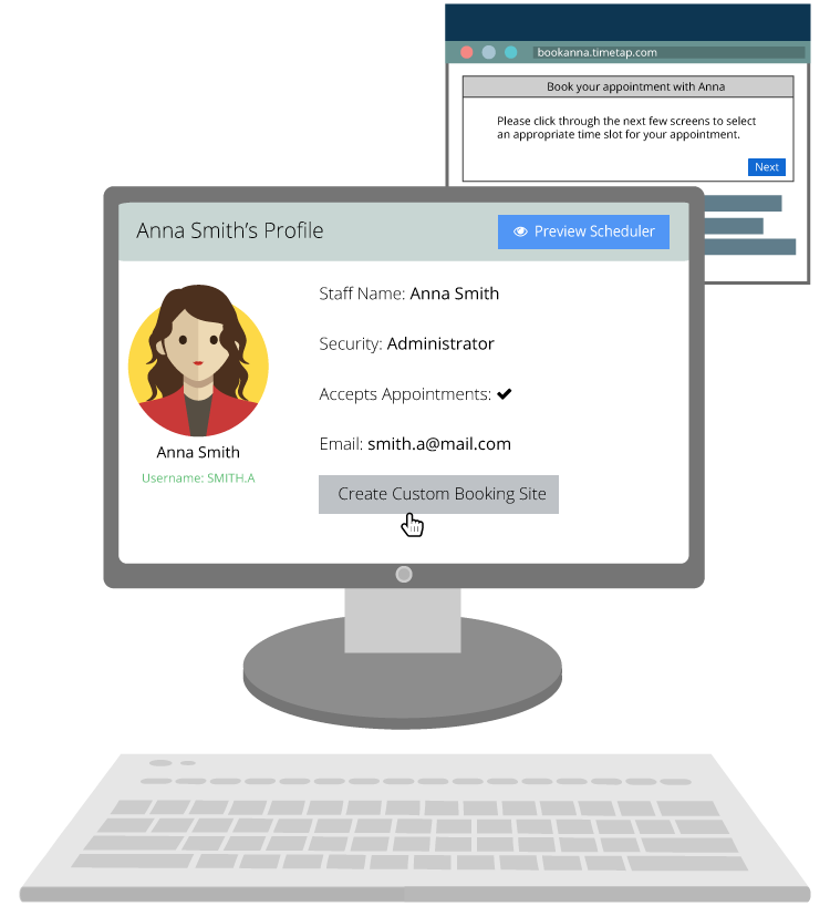 Create custom booking sites for any combination of your staff, locations, and services